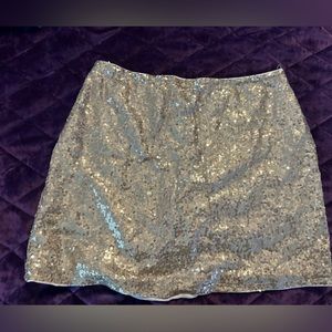 Gold sequin stretch mini skirt M/L